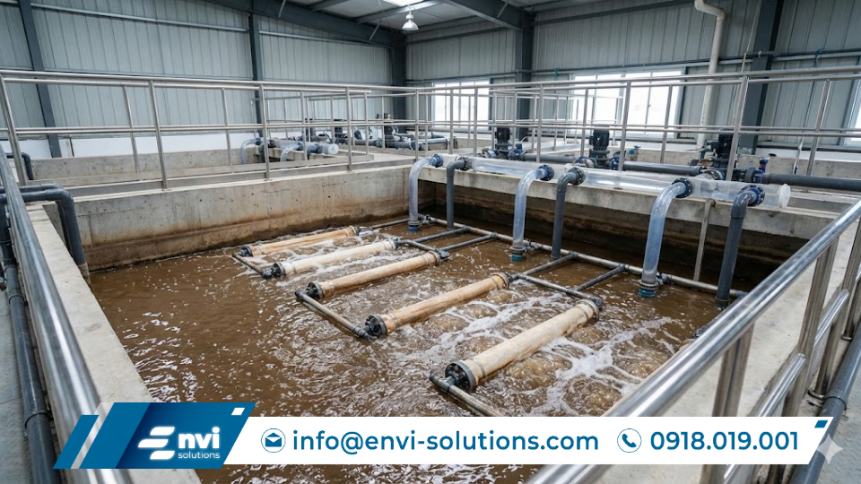 Công nghệ MBR kết hợp xử lý sinh học và màng lọc giúp nước sau xử lý đạt chất lượng cao.
