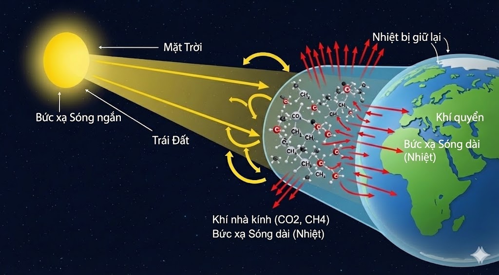 Hiệu ứng nhà kính là gì và cách khí nhà kính giữ nhiệt trong khí quyển