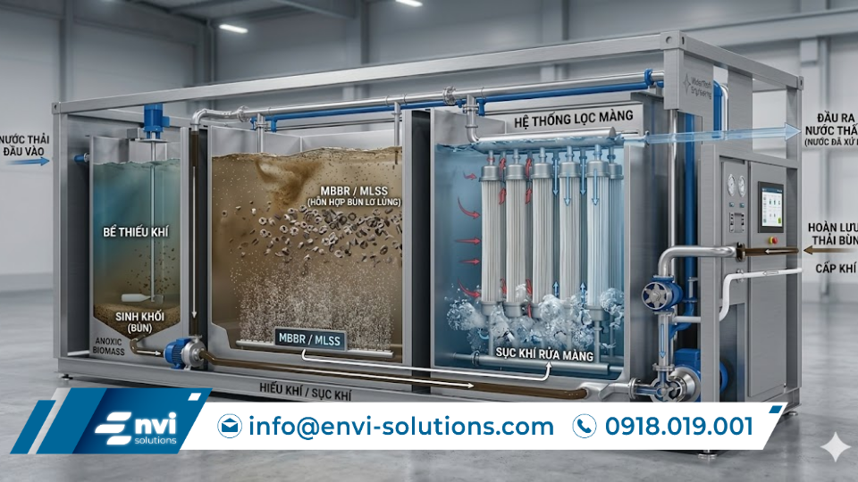 công nghệ xử lý sinh học trong module xử lý nước thải sinh hoạt