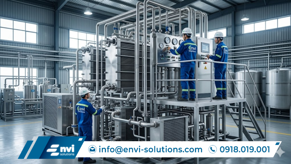 hệ thống xử lý hơi dung môi VOCs công nghiệp do Envi Solutions thiết kế và lắp đặt