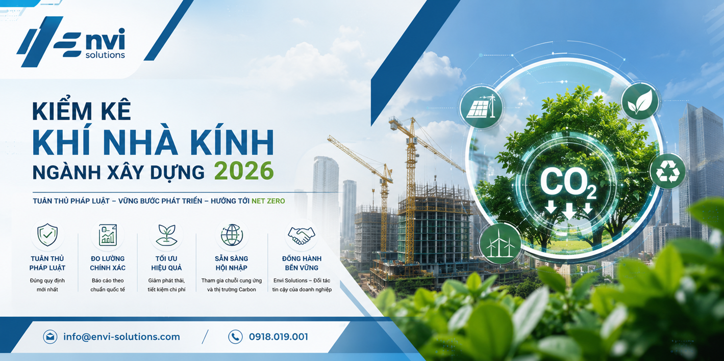 Dịch Vụ Kiểm Kê Khí Nhà Kính Lĩnh Vực Xây Dựng 2026: Tuân Thủ Pháp Luật Và Lộ Trình Net Zero Cùng Envi Solutions