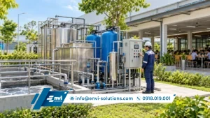 Hệ thống xử lý nước thải sinh hoạt tại nhà máy do Envi Solutions thi công