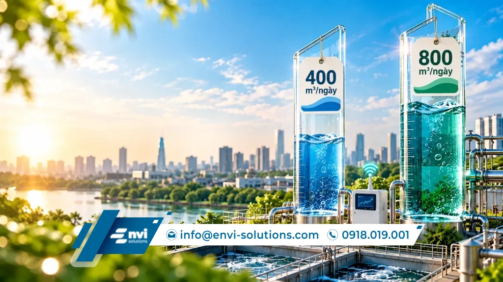 Ống đong minh họa ngưỡng xả nước thải 400 m³/ngày phải quan trắc tự động tại TP.HCM